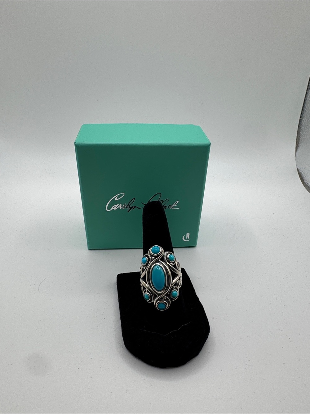 Carolyn Pollack Turquoise Multi-Stone Silver Ring
